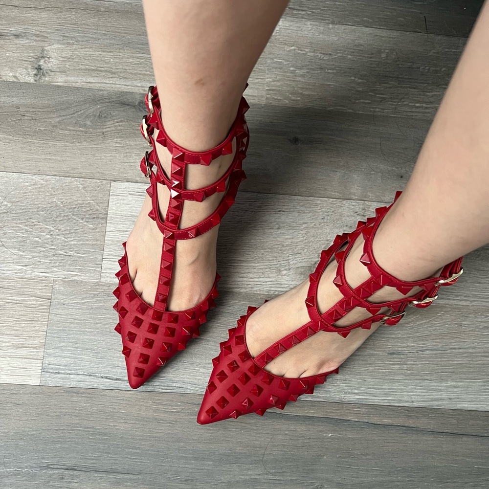 Valentino rogue rockstud slingback heels
